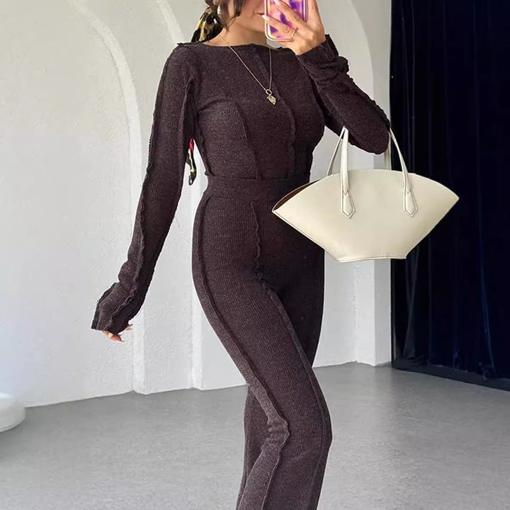 Alvilda | Women's Cropped Long Sleeve Two-Piece Set