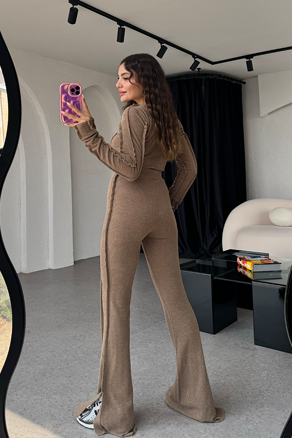 Alvilda | Women's Cropped Long Sleeve Two-Piece Set