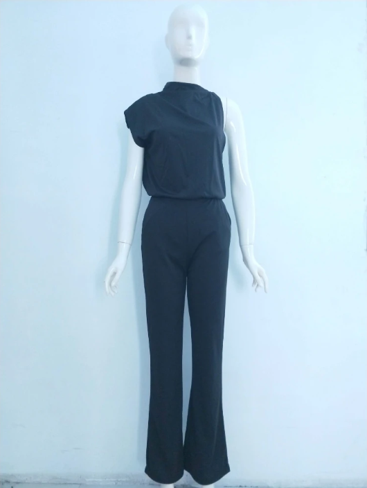Arnhild | One Shoulder Wide Leg Jumpsuit Set