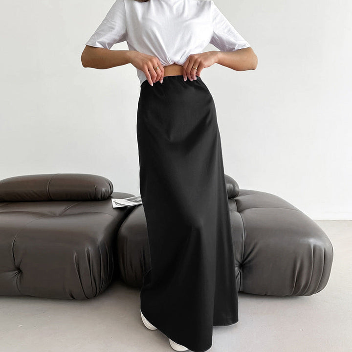 Elora | Black Slim Long Skirt for Women