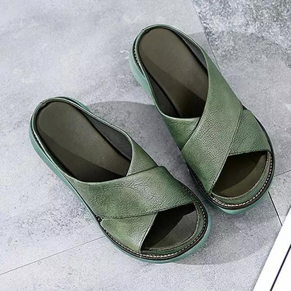 Comfortable Cross-Strap Slip-On Sandals for Women