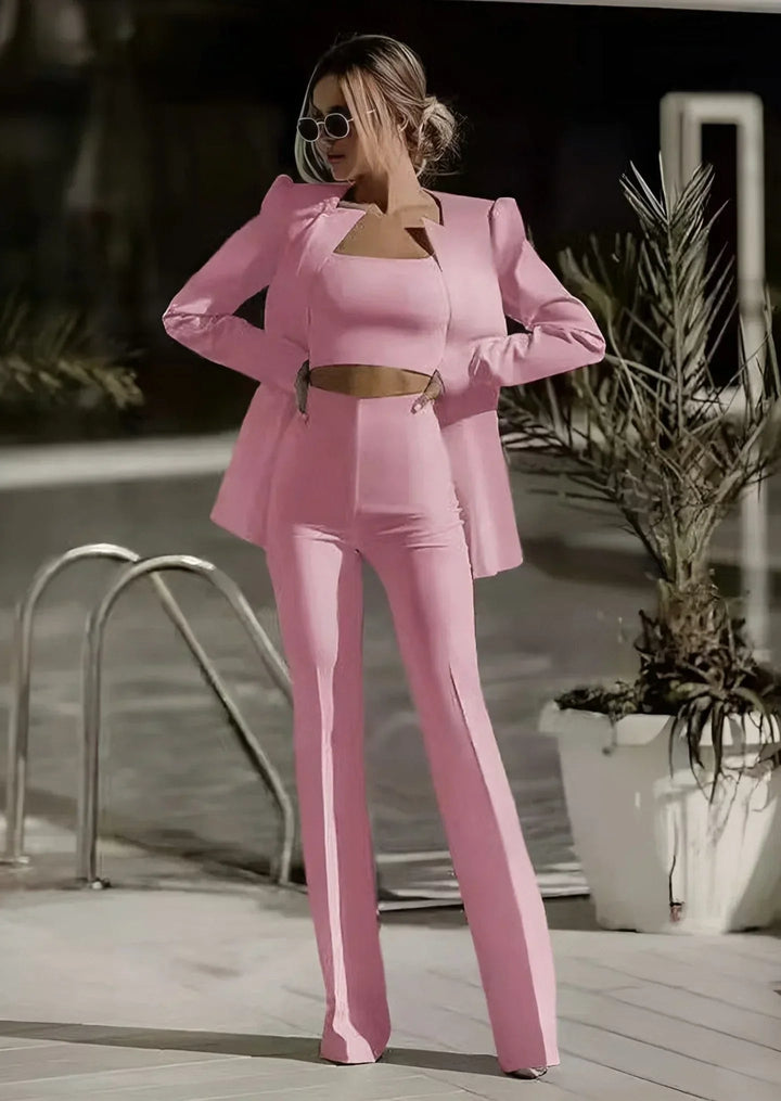 Brita | Women's Cropped Blazer Set