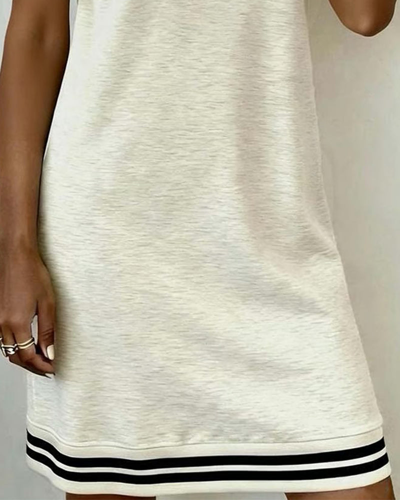 Three-Button Hooded Athletic Casual Dress