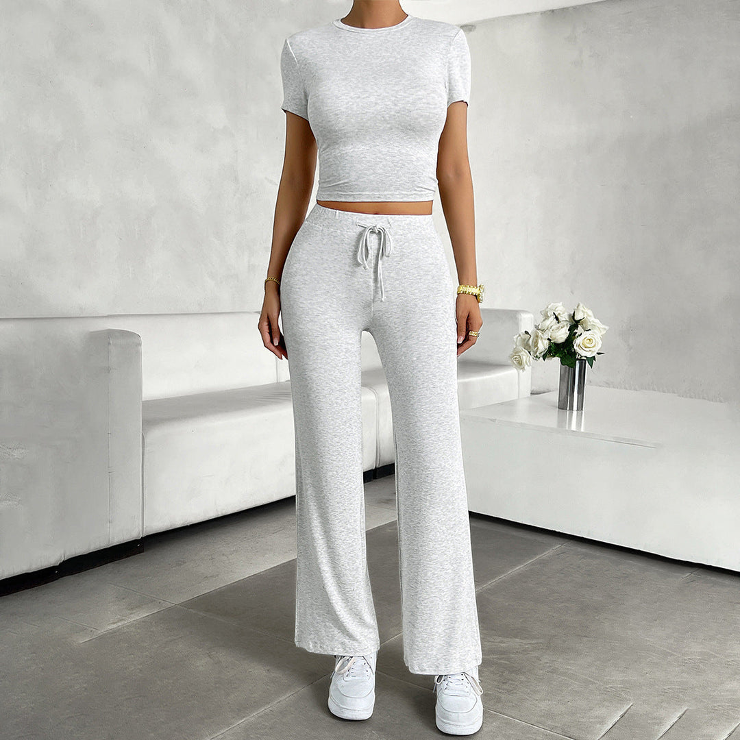 Dagny | Women's Cropped Pants with Wide Legs Set
