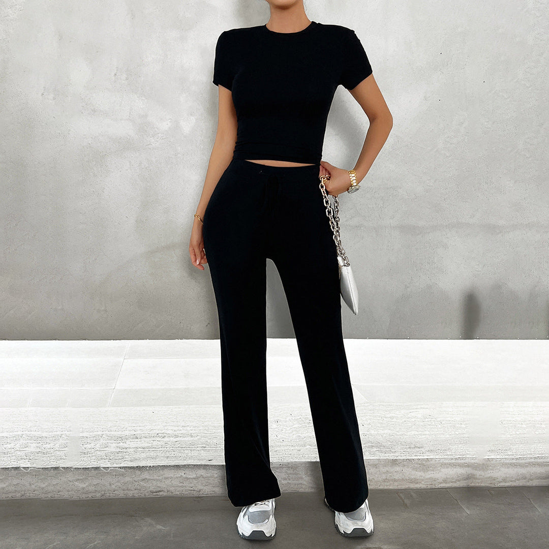 Dagny | Women's Cropped Pants with Wide Legs Set