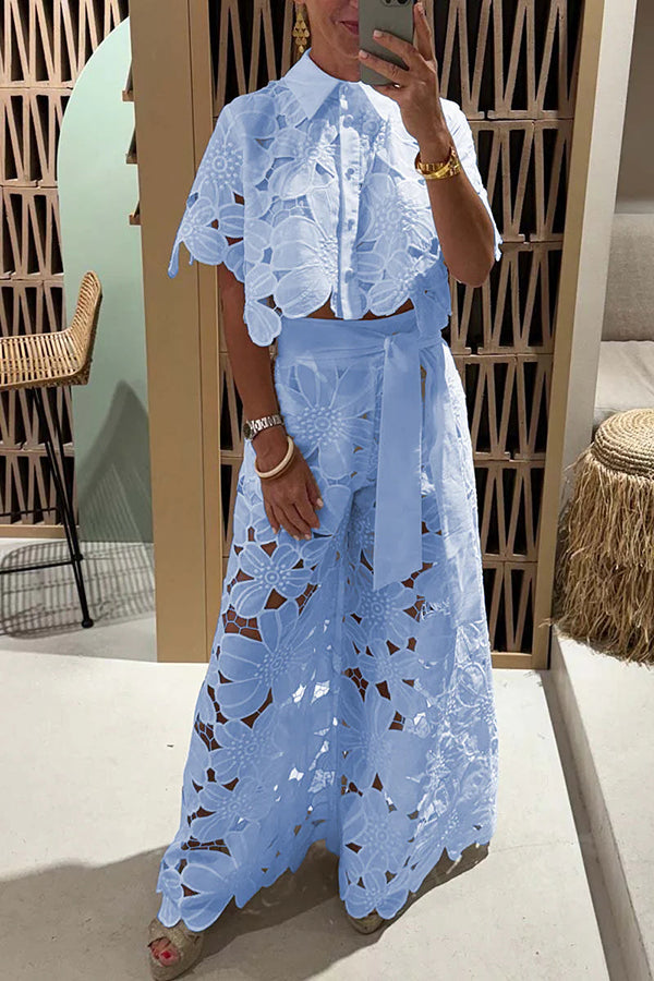 Eva | Women's Crop Top Floral Two-Piece Set