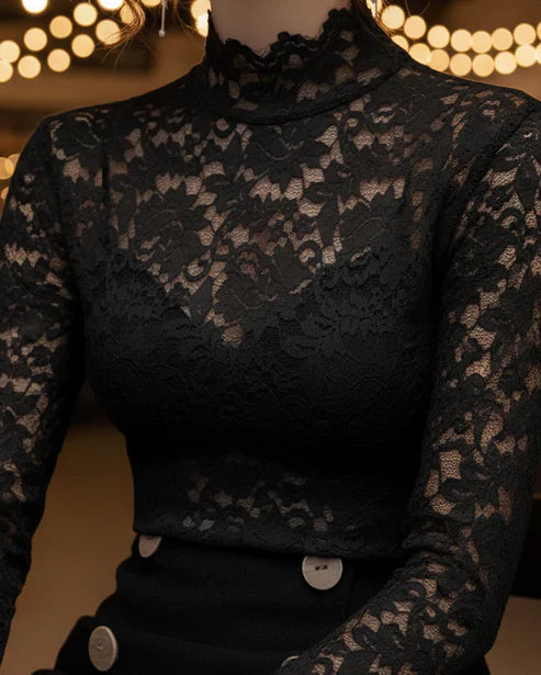 Ivy Manhattan | Elegant Blouse Lace Mock