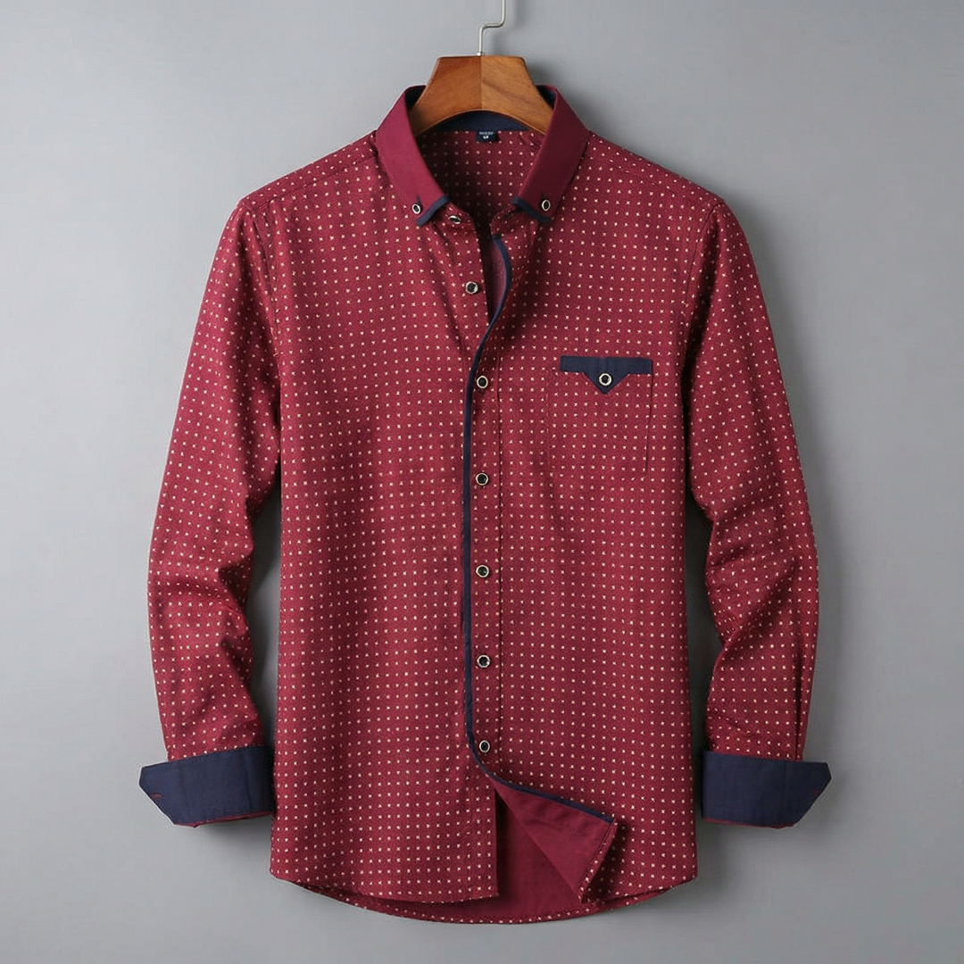 Ivy Manhattan | Patterned Shirt Contrasting Details