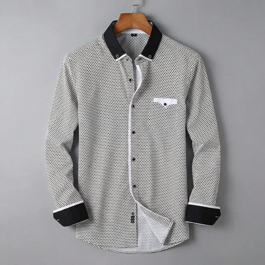 Ivy Manhattan | Patterned Shirt Contrasting Details