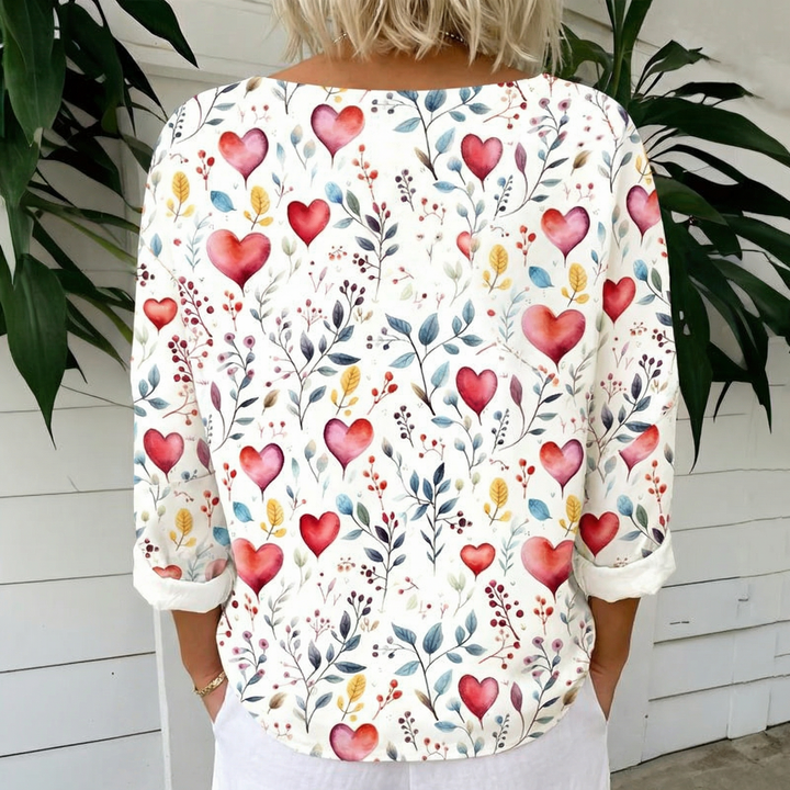 Casual Printed Heart T-Shirt