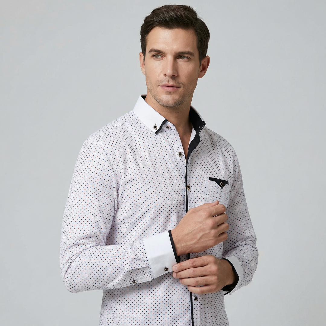 Ivy Manhattan | Patterned Shirt Contrasting Details