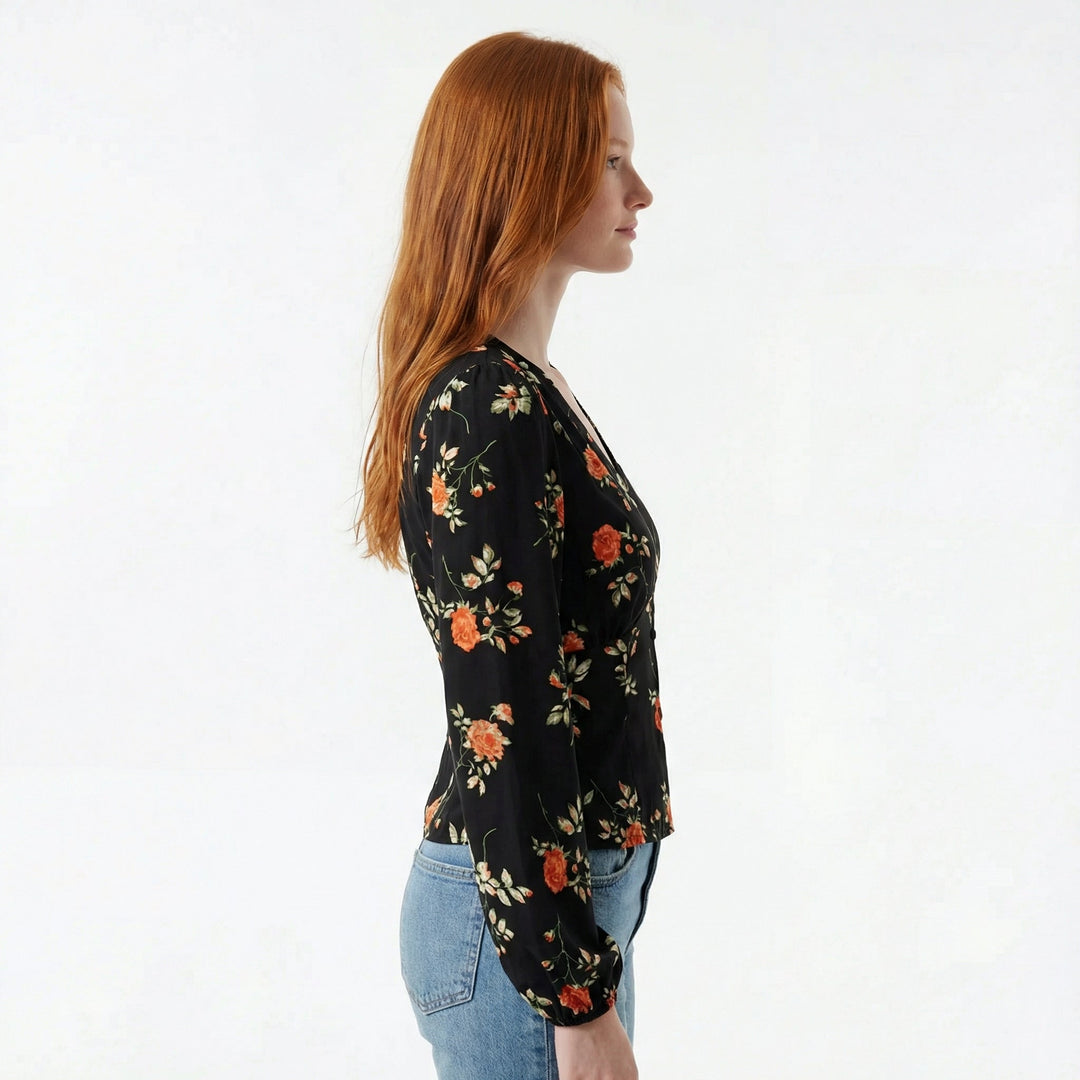 Ivy Manhattan | Elegant Blouse Black Floral
