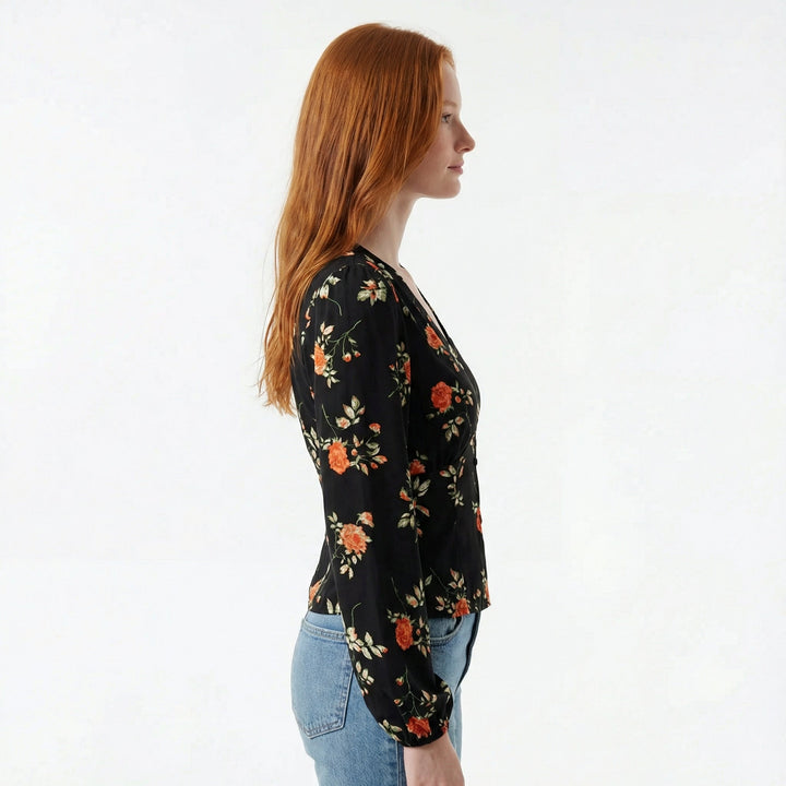 Ivy Manhattan | Elegant Blouse Black Floral