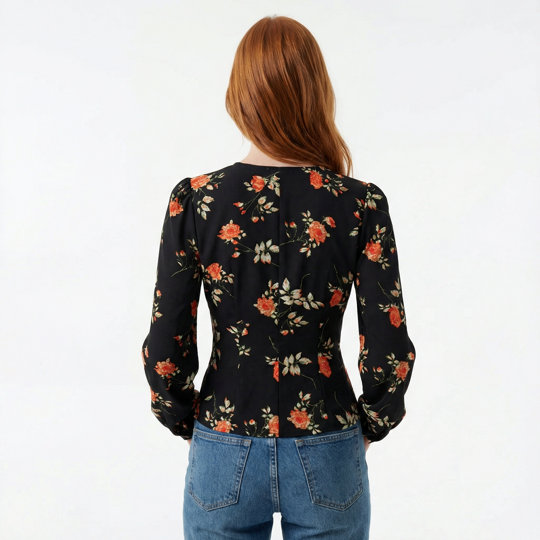 Ivy Manhattan | Elegant Blouse Black Floral