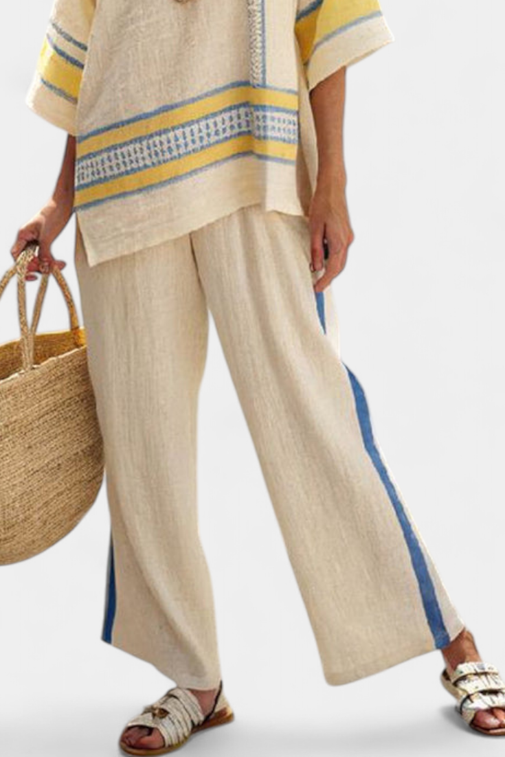 Marcella - yellow and linen trousers