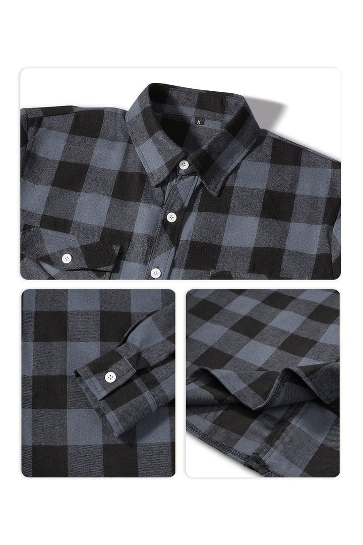 Men's Long Sleeve Checkered Shirt | Ideal for Spring and Autumn