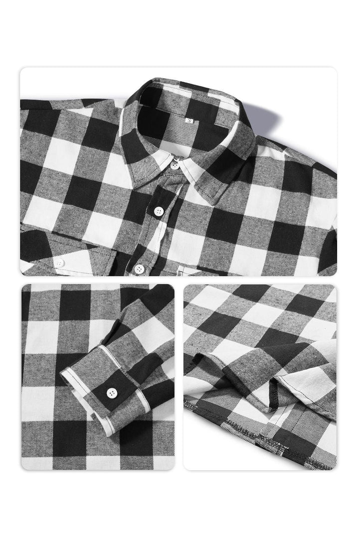 Men's Long Sleeve Checkered Shirt | Ideal for Spring and Autumn