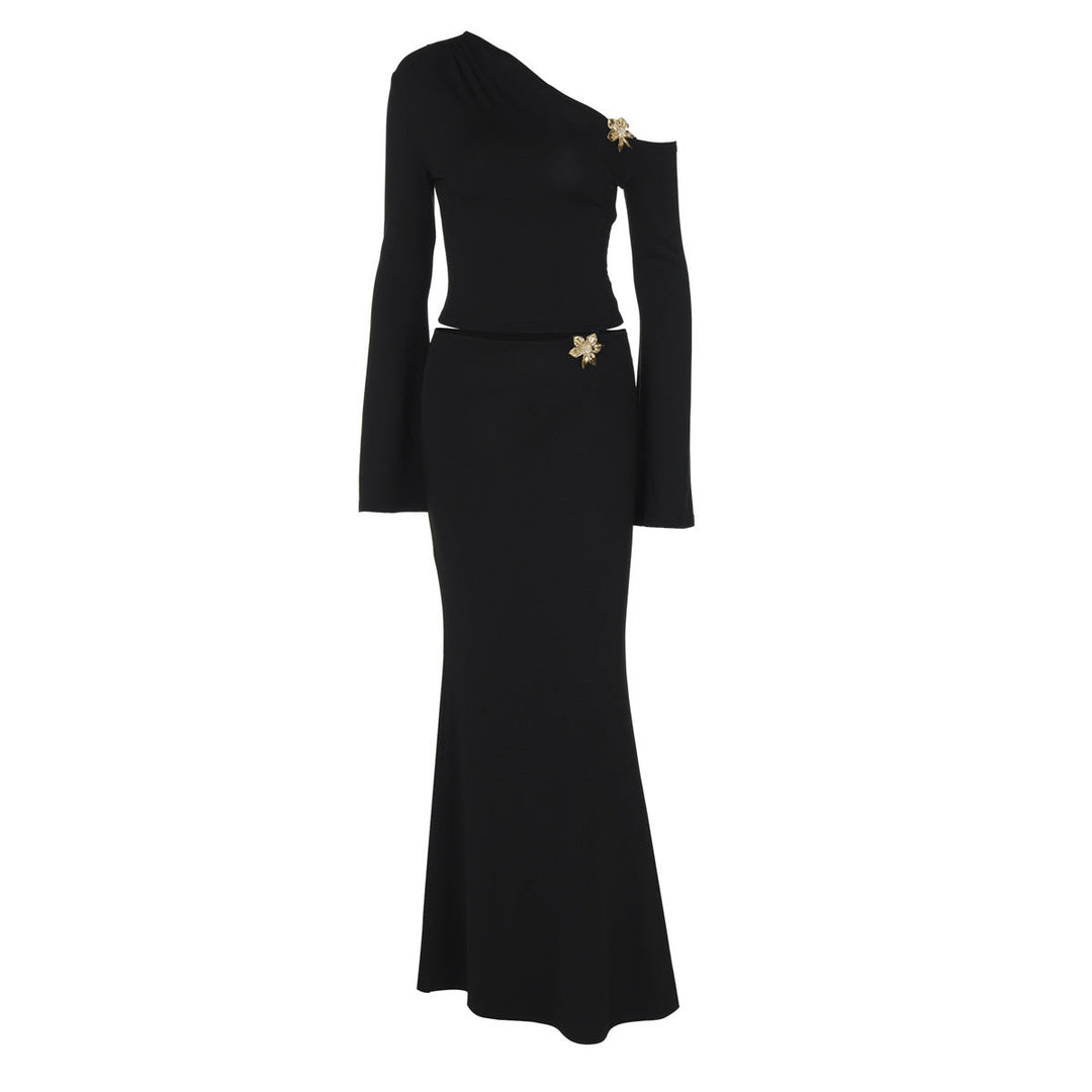 Ingebjørg | Women's One Shoulder Maxi Two-Piece Set