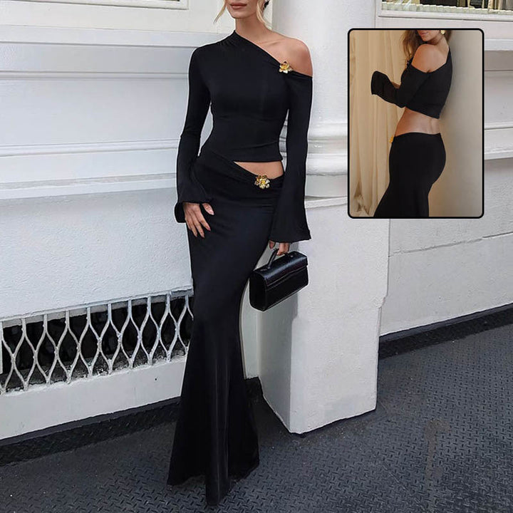 Ingebjørg | Women's One Shoulder Maxi Two-Piece Set