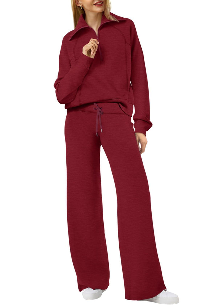 Sigfrid | Women's Pullover Top Sweat Set with Wide Leg Pants