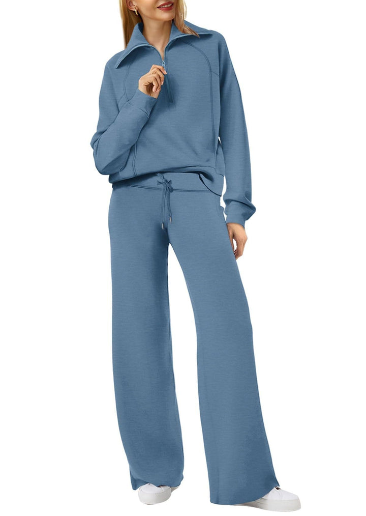 Sigfrid | Women's Pullover Top Sweat Set with Wide Leg Pants