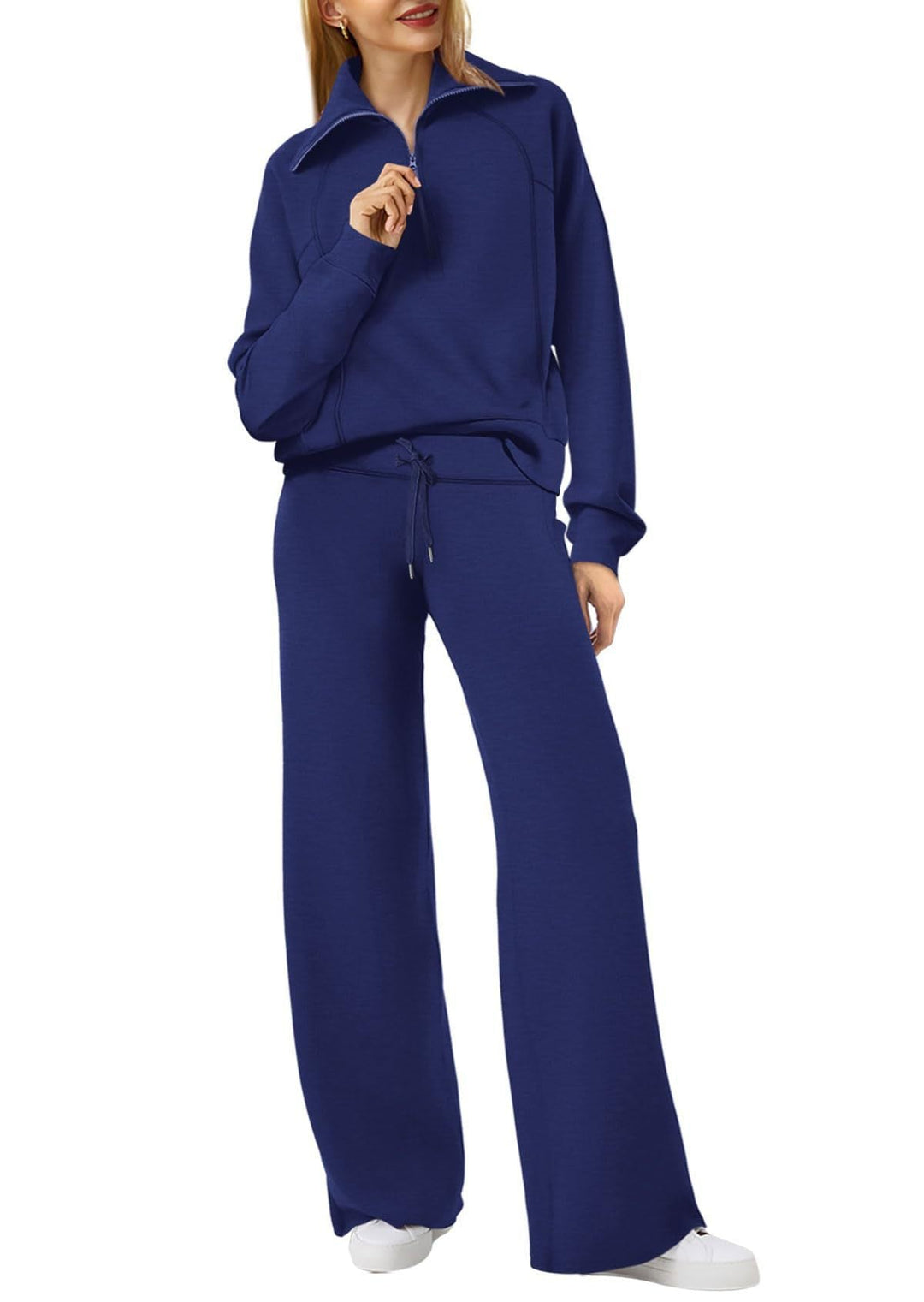 Sigfrid | Women's Pullover Top Sweat Set with Wide Leg Pants
