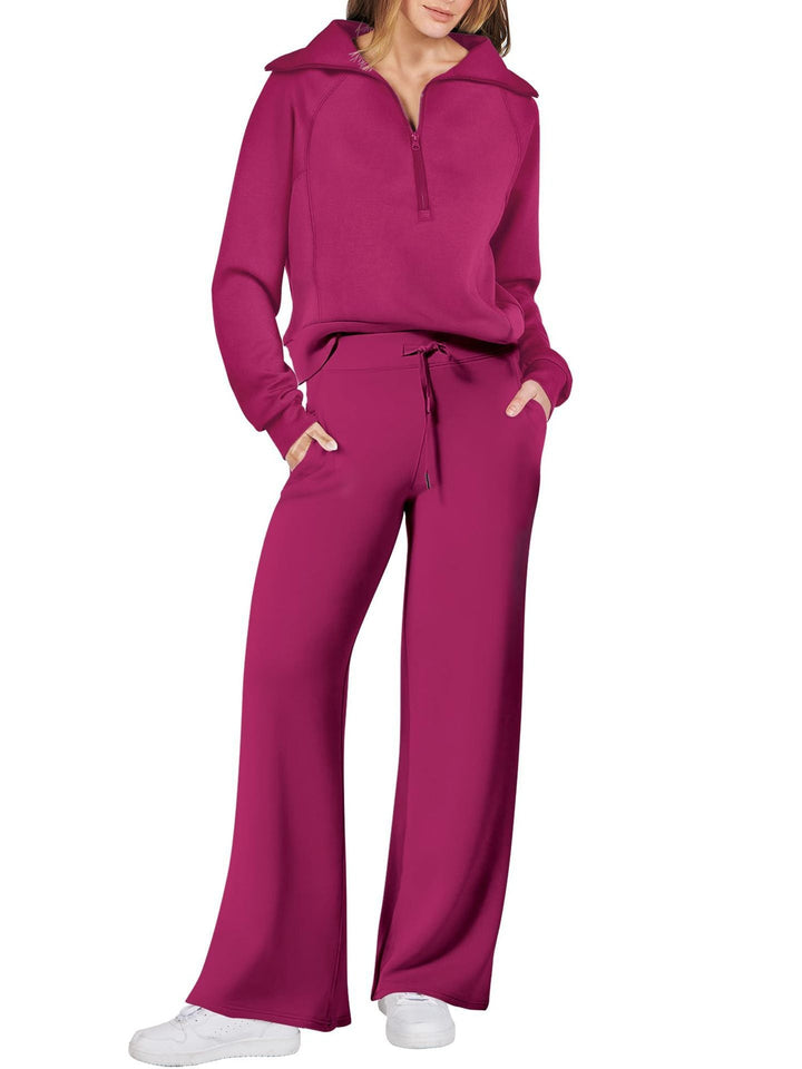 Sigfrid | Women's Pullover Top Sweat Set with Wide Leg Pants