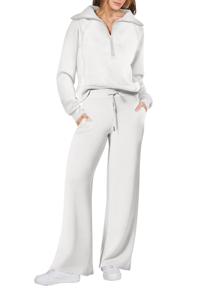 Sigfrid | Women's Pullover Top Sweat Set with Wide Leg Pants