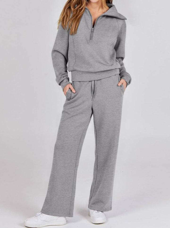Sigfrid | Women's Pullover Top Sweat Set with Wide Leg Pants