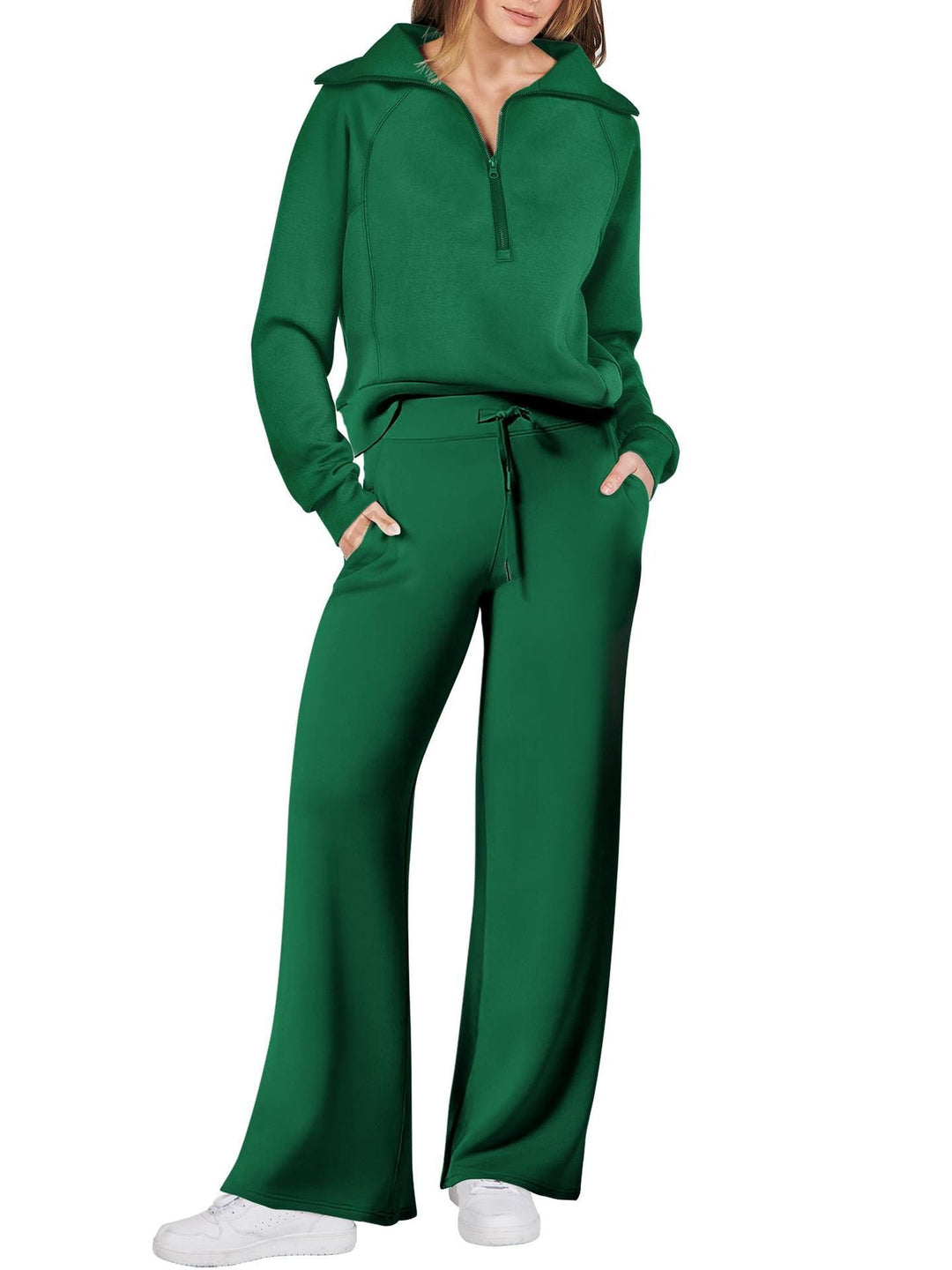 Sigfrid | Women's Pullover Top Sweat Set with Wide Leg Pants