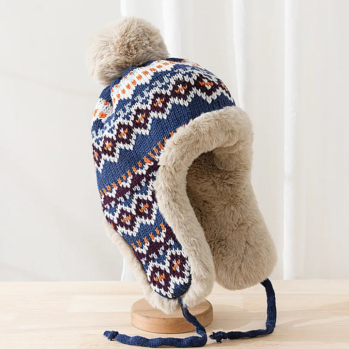 Winter Hat with Pom-Pom and Ear Covers for Adults | Ideal for Cold Days