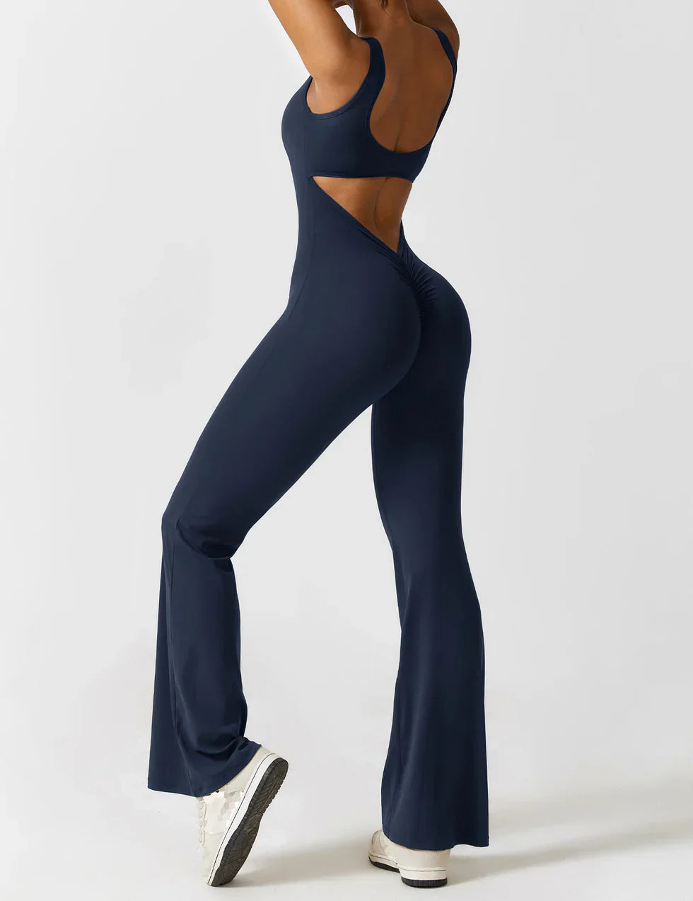 Marie | Women's Jumpsuit with Open Back and Flare Legs