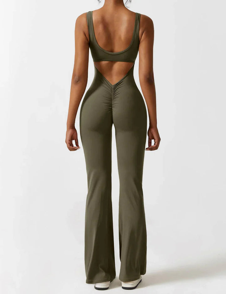 Marie | Women's Jumpsuit with Open Back and Flare Legs