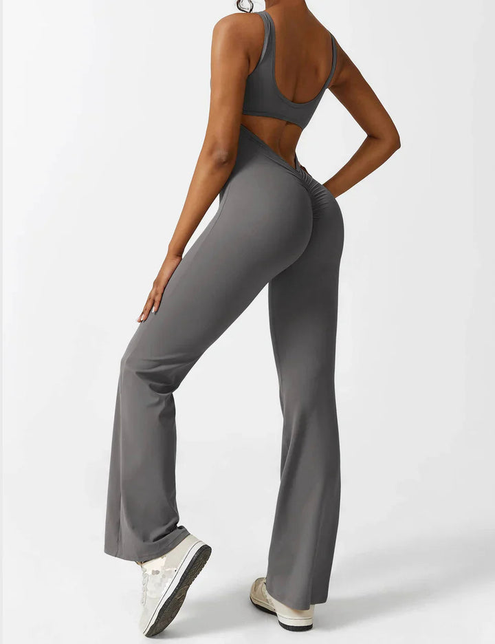 Marie | Women's Jumpsuit with Open Back and Flare Legs