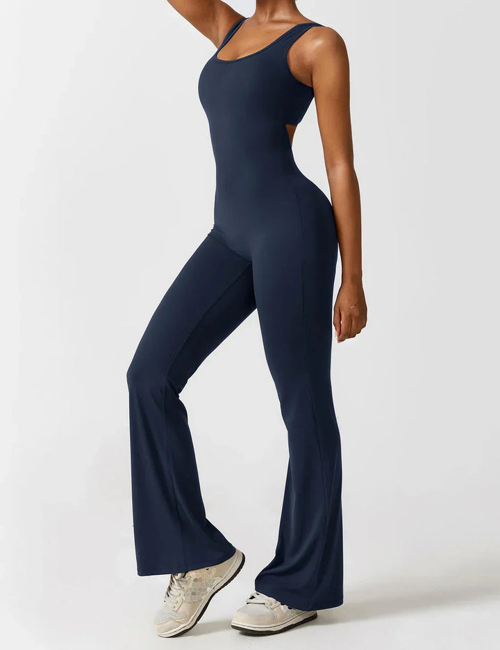 Marie | Women's Jumpsuit with Open Back and Flare Legs