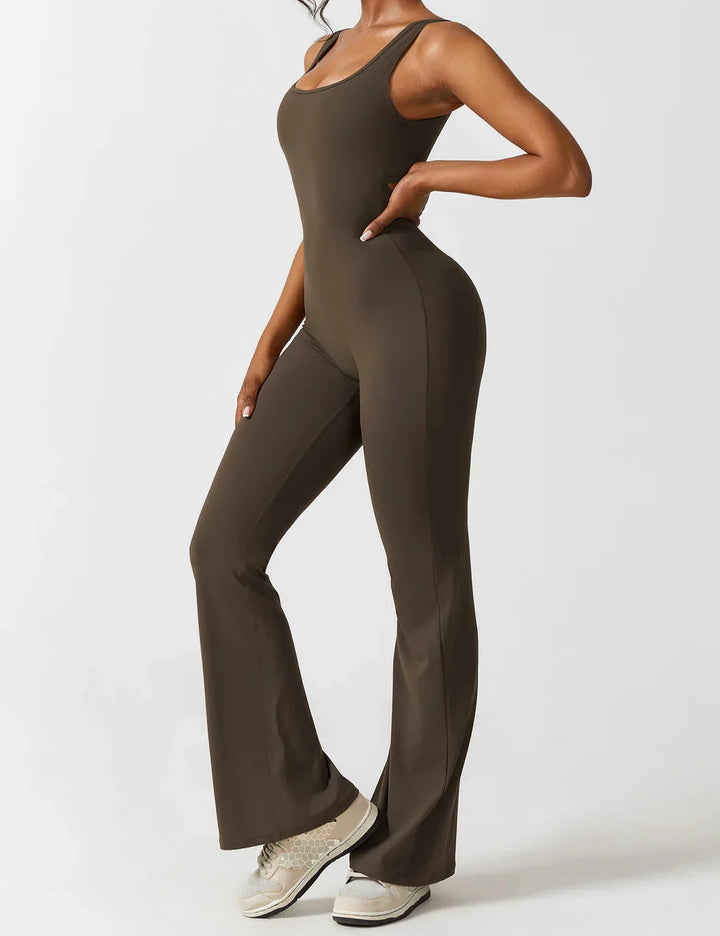 Marie | Women's Jumpsuit with Open Back and Flare Legs