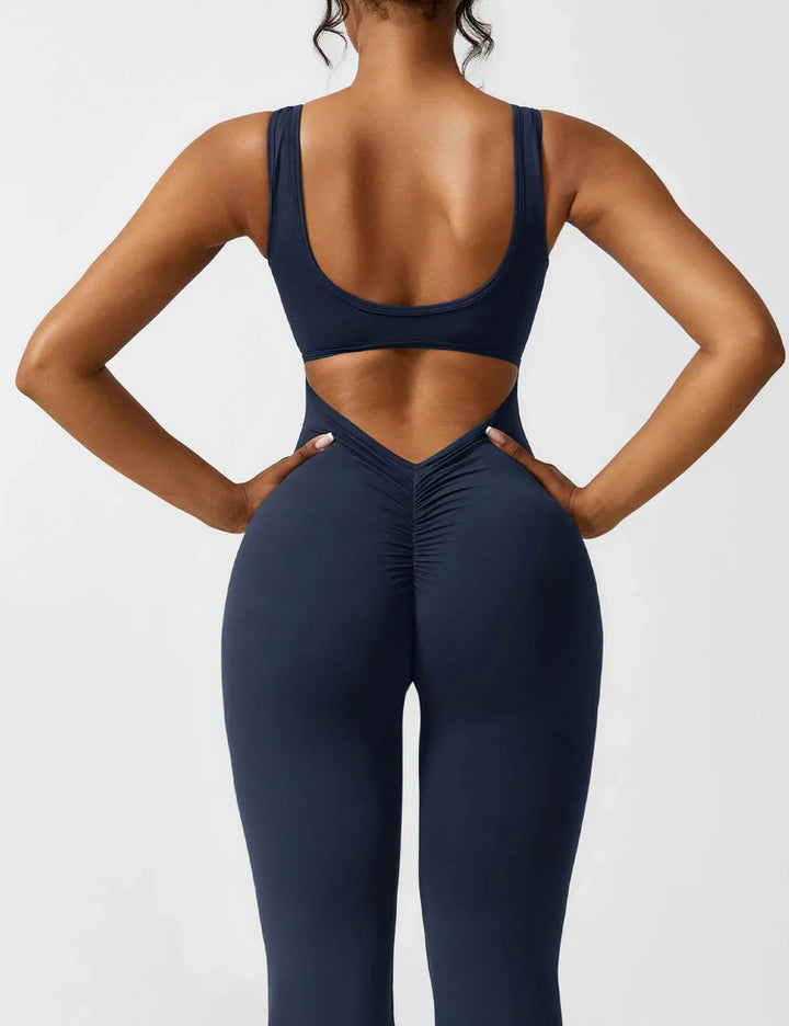Marie | Women's Jumpsuit with Open Back and Flare Legs