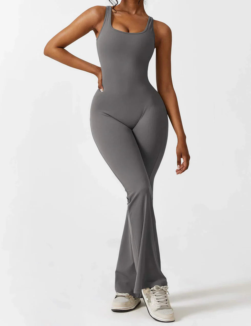 Marie | Women's Jumpsuit with Open Back and Flare Legs