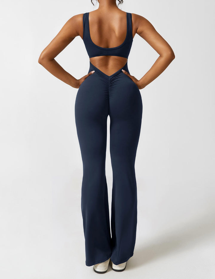 Marie | Women's Jumpsuit with Open Back and Flare Legs