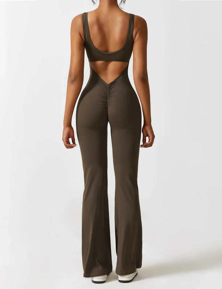 Marie | Women's Jumpsuit with Open Back and Flare Legs