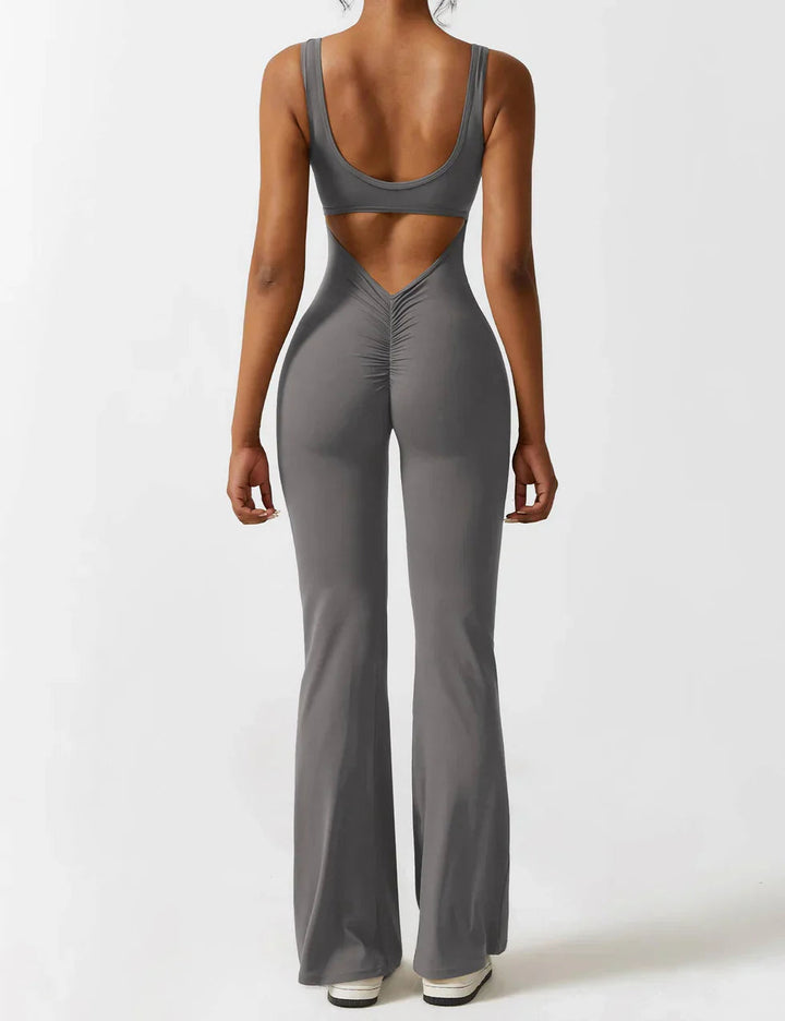 Marie | Women's Jumpsuit with Open Back and Flare Legs