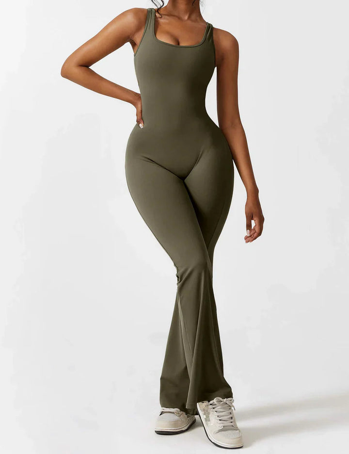 Marie | Women's Jumpsuit with Open Back and Flare Legs