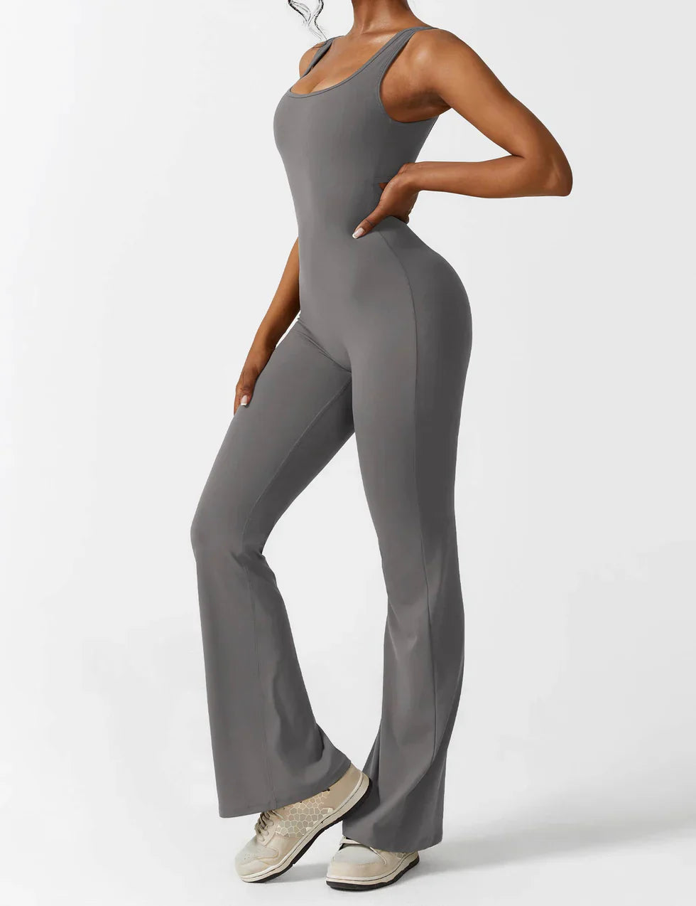 Marie | Women's Jumpsuit with Open Back and Flare Legs