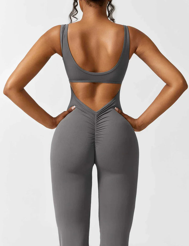 Marie | Women's Jumpsuit with Open Back and Flare Legs