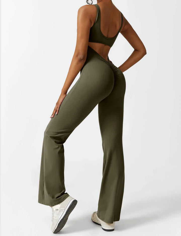 Marie | Women's Jumpsuit with Open Back and Flare Legs