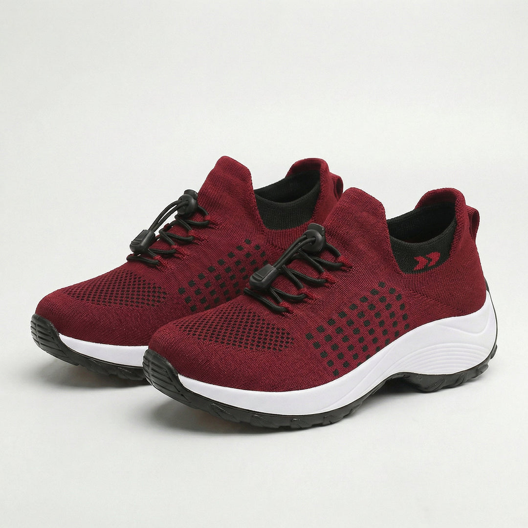 Ambulo Orthopedic Shoes Knitted Fabric - Black Red