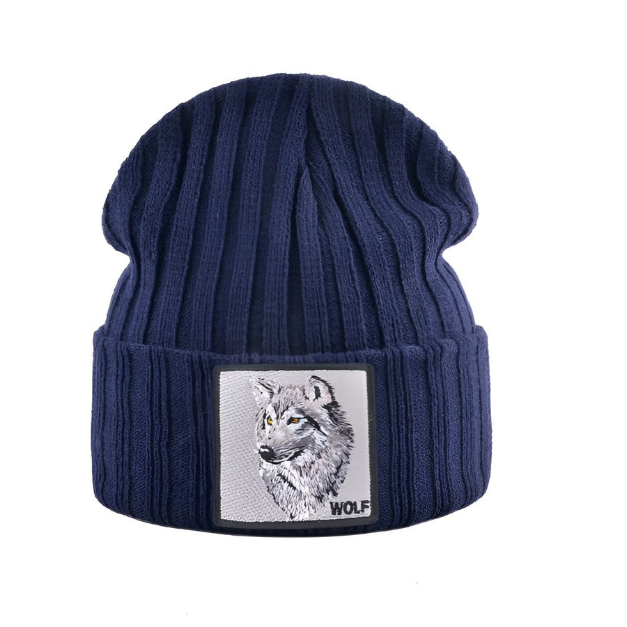 Knitted Beanie with Embroidered Patches for Adults | Ideal for the Winter Season