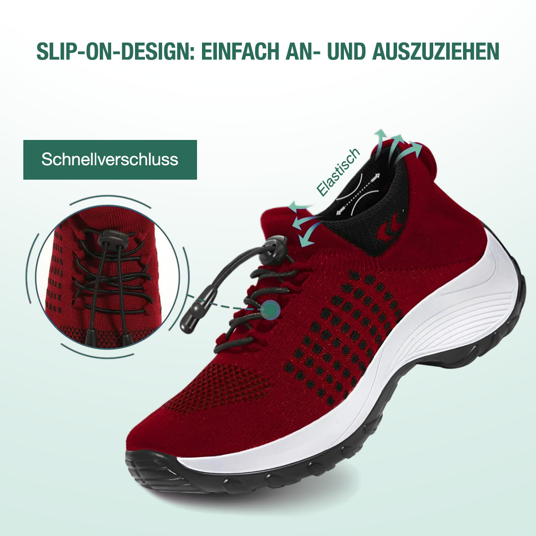 Ambulo Orthopedic Shoes Knitted Fabric - Black Red