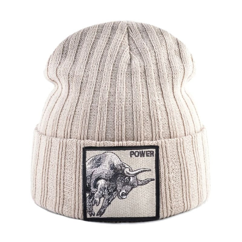 Knitted Beanie with Embroidered Patches for Adults | Ideal for the Winter Season