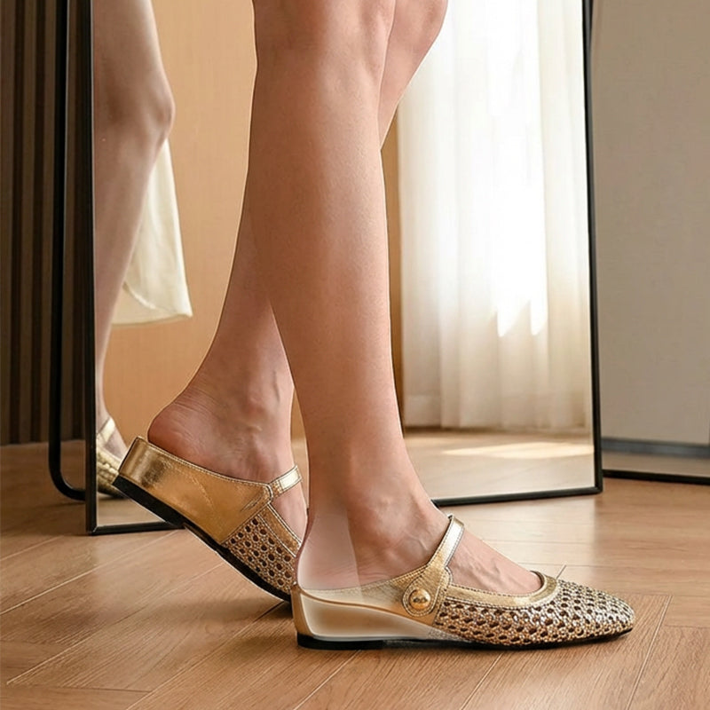 Bella | Mary-Jane Mules Without Heel